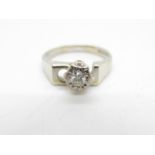 18ct white gold and diamond engagement ring by EuroWed 4.3g size M