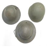 3x military helmets