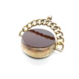 9ct gold bloodstone spinner fob 13.5g 23mm wide