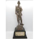 Hallmarked silver South Africa 1900-1902 Boer War soldier on plinth