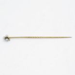 Antique pearl and rose cut diamond pin
