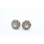 9ct gold vintage paste stud earrings (1.4g)