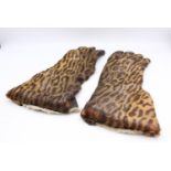 Vintage RAEMAKE Ladies Leather & Fur Leopard Print Winter Gloves British Made