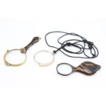 3 x Antique / Vintage LORGNETTE / Magnifying Glasses Inc Gold Plate Etc