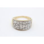 9ct gold vintage diamond pave set dress ring (4.3g) size R