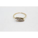 18ct gold vintage diamond five stone bypass ring (1.8g) size P