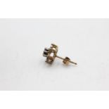 9ct gold sapphire & diamond stud earrings (1.5g)