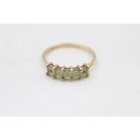 9ct gold peridot five stone dress ring (2.2g) Size U