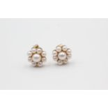 9ct gold pearl stud earrings (2.3g)