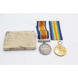 WW1 Boxed Medal Pair w/ Original Ribbons, Packet To 121755 PTE J.Lovell M.G.C