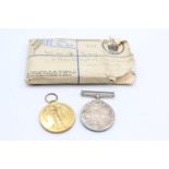 WW1 Boxed Medal Pair w/ Original Ribbons, Packet To 29424 PTE W.R Gay SOM L.I