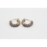 10ct gold tanzanite hoop earrings (1.5g)