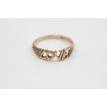 9ct gold vintage "love" ring (1.7g) Size P