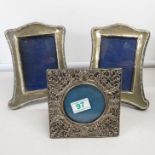 3x silver picture frames