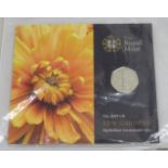 2009 Kew Gardens 50p coin in uncirculated condition in unopened Royal Mint pack