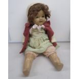 19" German porcelain doll with clothes