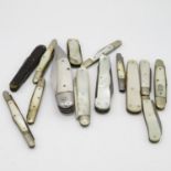 Collection of Mother of Pearl vintage penknives
