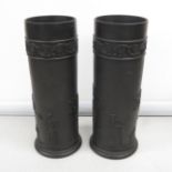 7.5" pair of basalt black Wedgewood vases