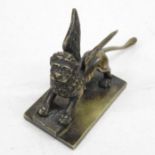 5.5" x 3" cast bronze winged lion