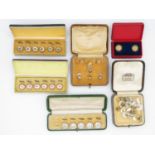 Collection of 6x sets of buttons, some pearl, some gold - see photos for more details