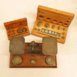 Set of postal scales with 2x boxed sets of weights