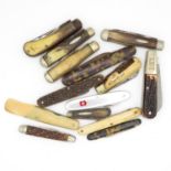 Collection of bone handled vintage penknives