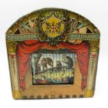 JWB trademarked 'Excursion to London' cardboard articulated picture show with back winding display