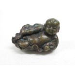 Cast bronze Buddha 4" long