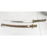 Samurai sword original antique with bamboo scabbard
