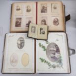 3x Victorian photo albums with photos - 2x large and 1x small