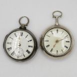 2x large silver paired pocket watches 279.4g untested