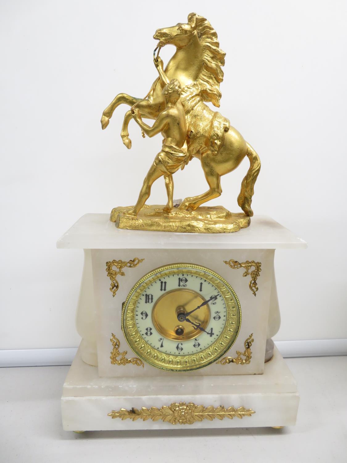 17" marble and ormolou clock - runs