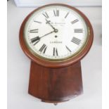 JW Benson Ludgate London wall clock 12" dial mahogany case - clock runs