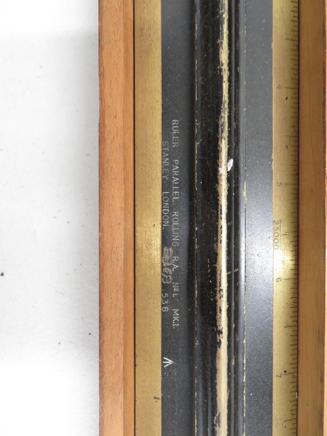 Stanley parallel rolling ruler marked with Military mark boxed - Image 2 of 2
