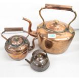 3x copper kettles