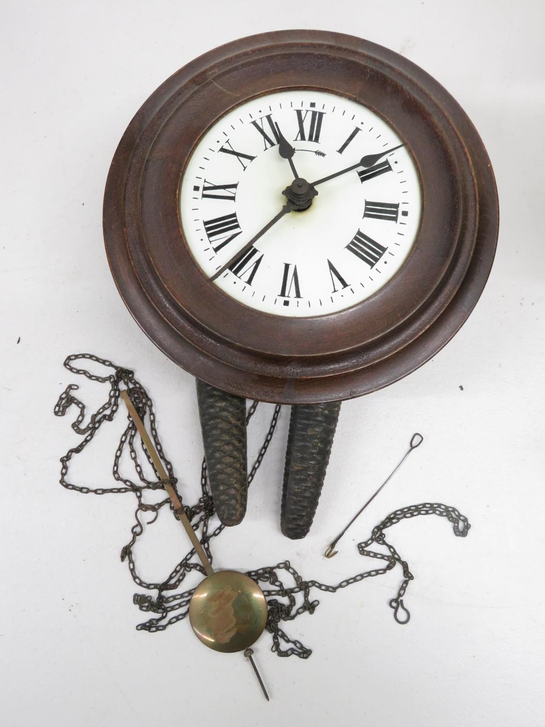 8" dial antique wall clock as seen