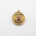 9ct gold watch fob 5.2g enamelled to say The Palace Blackpool Shields Competition 2nd Division