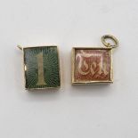 2x 9ct gold emergency money charms 6g