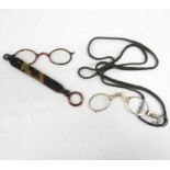 Set of Lorgnette and tortoiseshell Lorgnette