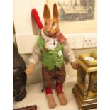 2' tall papier mache head rabbit dressed in Gentleman's attire