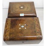 2x inlaid Tunbridge ware 12" x 9" boxes