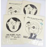 Set of 4x WWII Hitler Dartboard pictures in cardboard