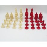 Full bone or ivory chess set - Queen is 3.5" tall