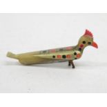 4" horn bird penknife - no signature to blade - feet fold out as stand