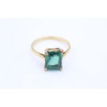 18ct gold tourmaline solitaire ring (3.2g) Size Q