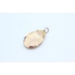 9ct gold back & front photo locket pendant (3g)