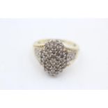 9ct gold vintage diamond pave dress ring (3.9g) Size N