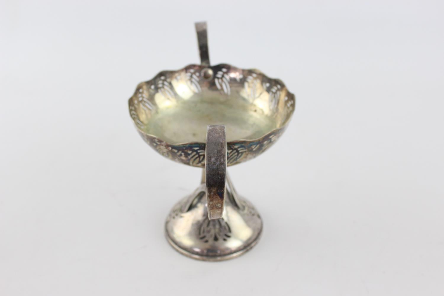 Antique WMF Jugendstil Pierced Silver Plated Tazza w/ Whiplash Handles (290g) - Image 4 of 4