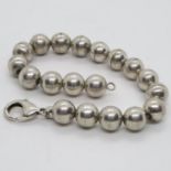 Silver bead design bracelet 63.8g