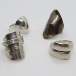 Four Silver Rings Sizes O, S and J 32.5g total weight